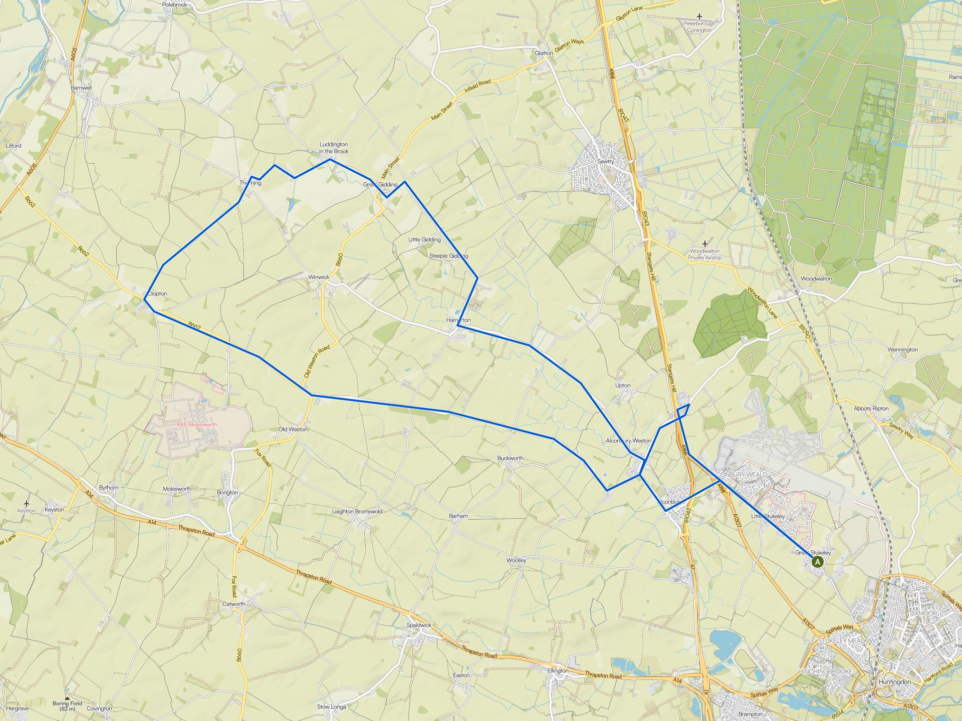 The best road cycling routes around Abbots Ripton | Komoot